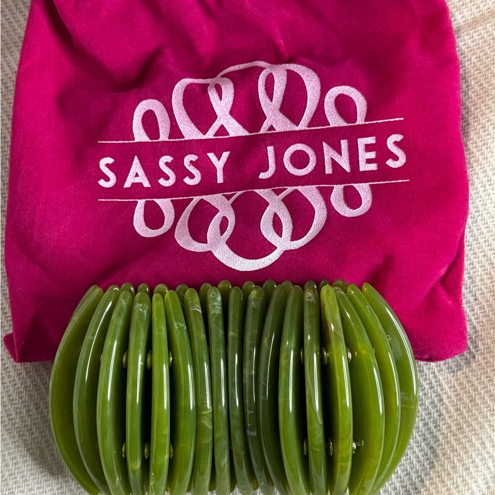 Sassy Jones Zanzibar Stretch Green Statement Bracelet